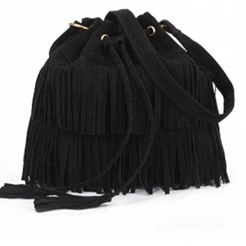 Retro Faux Suede Fringe Women Bag Messenger Bags Handbag Tassel Shoulder Handbags Crossbody Gift N513-Dollar Bargains Online Shopping Australia