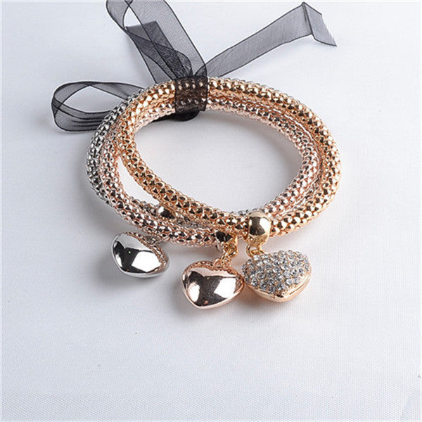 arrival 3Pcs/set Multilayer Bracelets starfish/love Charm Bracelets for women/girls Valentine's Day gifts-Dollar Bargains Online Shopping Australia