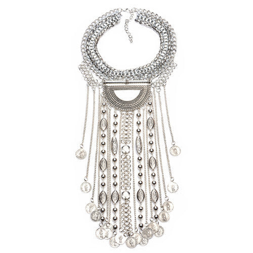 Collar ZA Necklaces & Pendants Vintage Crystal Maxi Choker Statement Silver Collier Femme Boho Big Fashion Women Jewellery-Dollar Bargains Online Shopping Australia