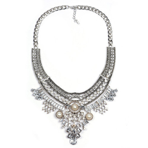 Collar ZA Necklaces & Pendants Vintage Crystal Maxi Choker Statement Silver Collier Femme Boho Big Fashion Women Jewellery-Dollar Bargains Online Shopping Australia