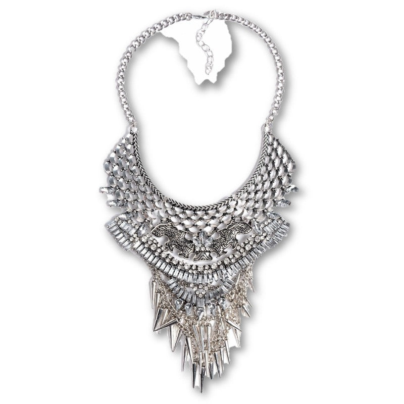 Collar ZA Necklaces & Pendants Vintage Crystal Maxi Choker Statement Silver Collier Femme Boho Big Fashion Women Jewellery-Dollar Bargains Online Shopping Australia