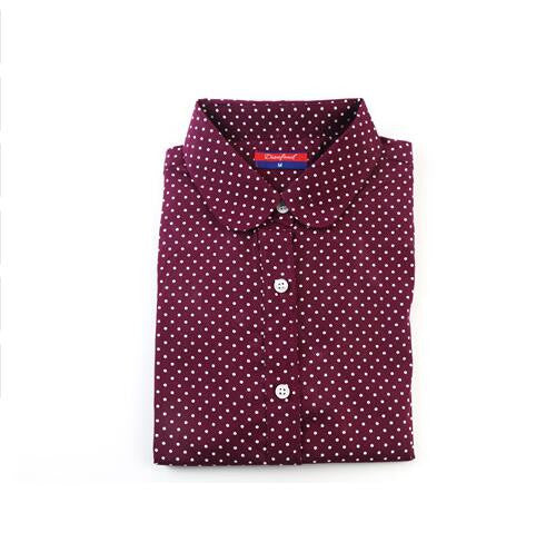 Dioufond Floral Long Sleeve Vintage Blouse Cherry Turn Down Collar Shirt Blusas Feminino Ladies Blouses Womens Tops Fashion-Dollar Bargains Online Shopping Australia