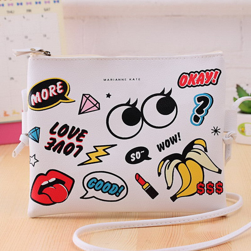 Fashion Cartoon Printed Women Graffiti Handbag Mini Crossbody Shoulder Bag Ladies Casual Purses Clutches Girls Handbag G0739-Dollar Bargains Online Shopping Australia