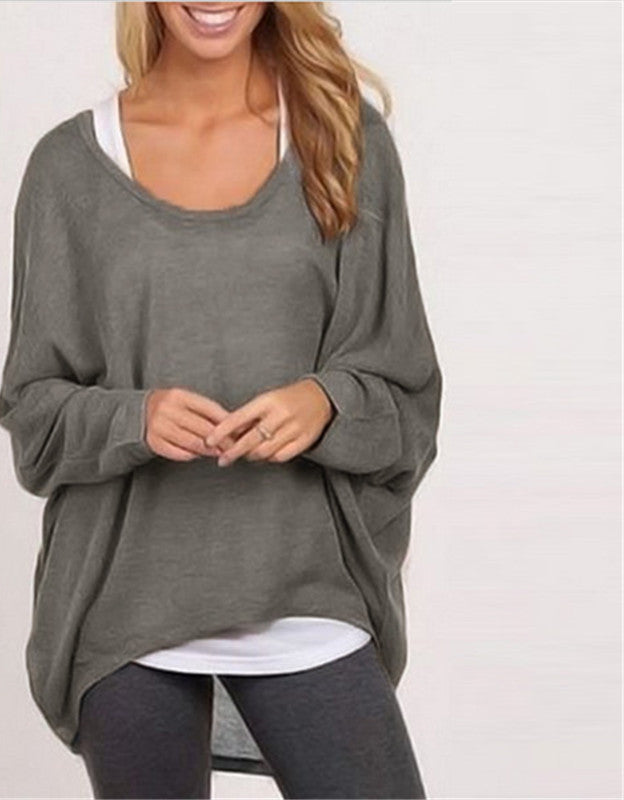 Women Sweater Jumper Pullover Batwing Long Sleeve Casual Loose Solid Blouse Shirt Top Plus-Dollar Bargains Online Shopping Australia