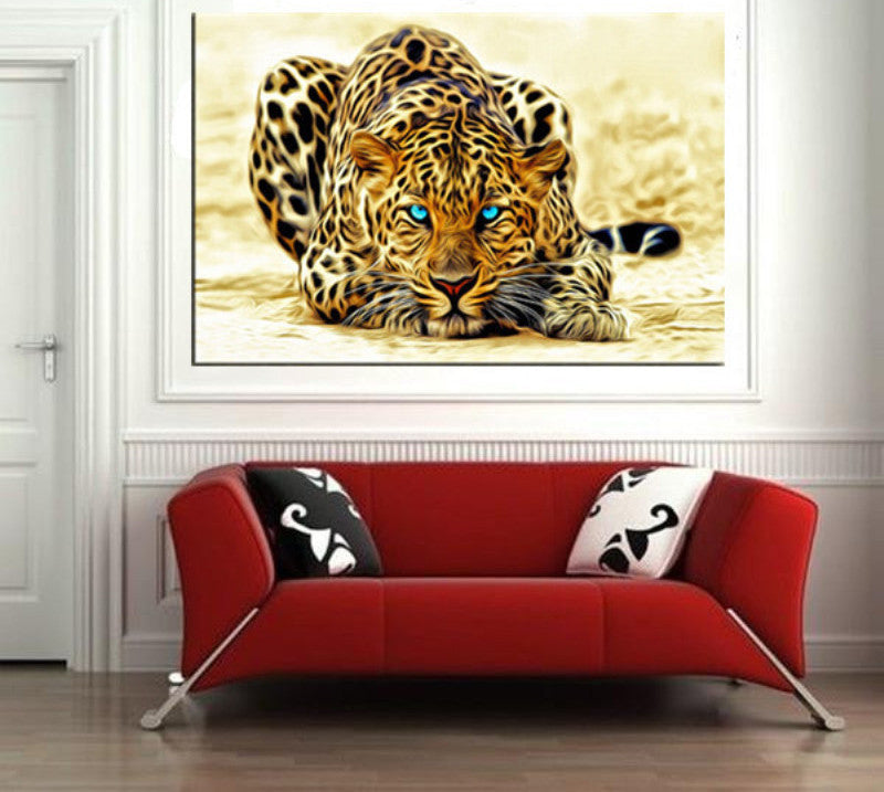 Modern DIY Painting by Numbers Leopard Picture Home Wall Art Canvas Decor Frameless Abstract Painting Cuadros Decoracion-Dollar Bargains Online Shopping Australia