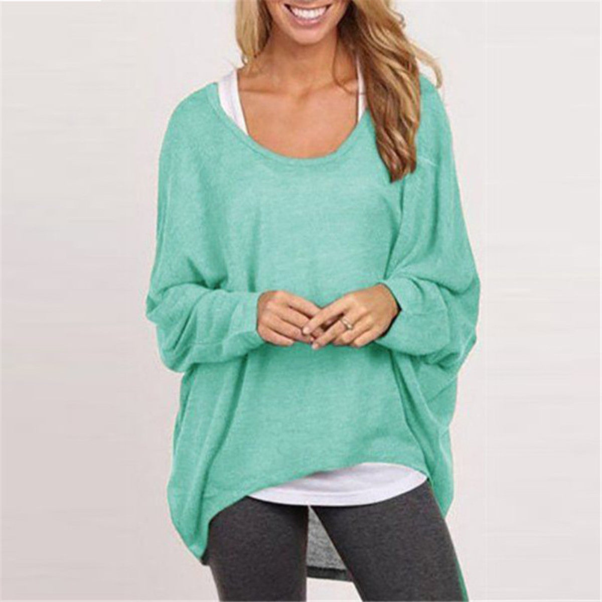 Women Blouse Batwing Long Sleeve Casual Loose Solid Top Shirt Sweater Plus Size Blusas Femininas 9 Colors-Dollar Bargains Online Shopping Australia