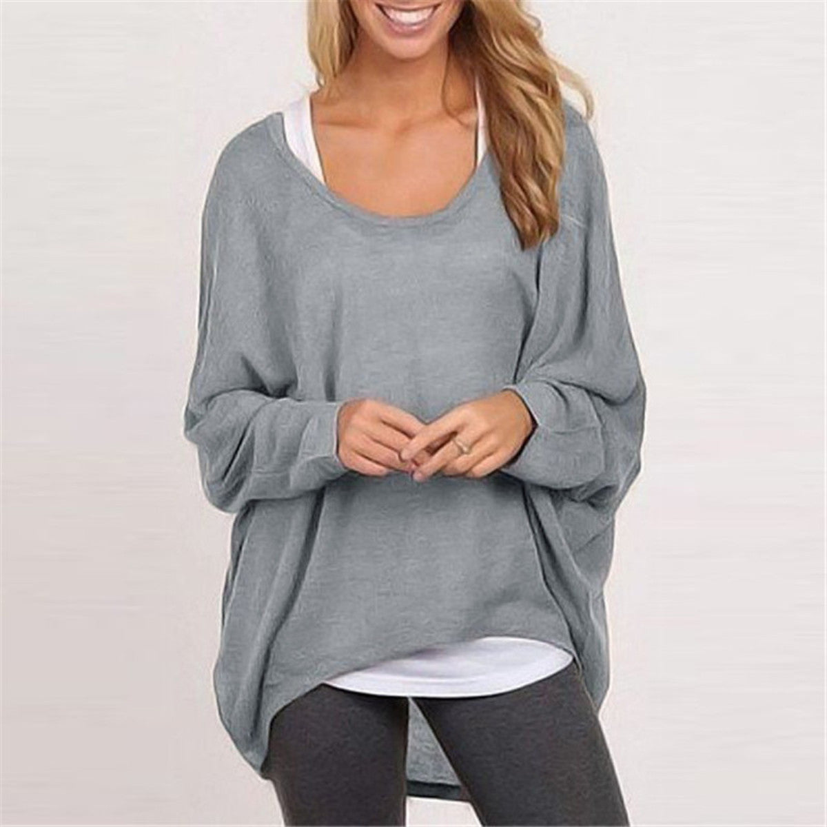 Women Blouse Batwing Long Sleeve Casual Loose Solid Top Shirt Sweater Plus Size Blusas Femininas 9 Colors-Dollar Bargains Online Shopping Australia
