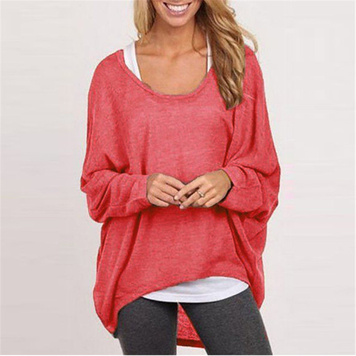 Women Blouse Batwing Long Sleeve Casual Loose Solid Top Shirt Sweater Plus Size Blusas Femininas 9 Colors-Dollar Bargains Online Shopping Australia