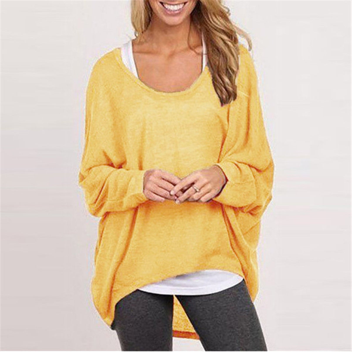 Women Blouse Batwing Long Sleeve Casual Loose Solid Top Shirt Sweater Plus Size Blusas Femininas 9 Colors-Dollar Bargains Online Shopping Australia