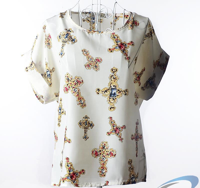 European and American plus size women clothing heart printing t shirt women short-sleeved women tops summer roupas femininas-Dollar Bargains Online Shopping Australia