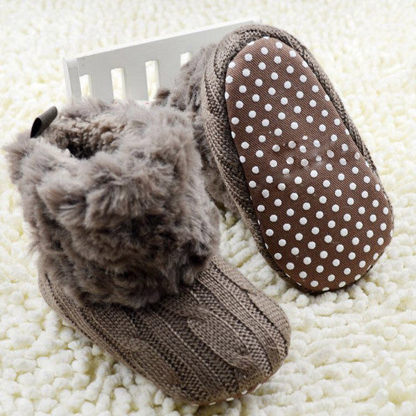 Winter Warm First Walkers Baby Ankle Snow Boots Infant Crochet Knit Fleece Baby Shoes For Boys Girls-Dollar Bargains Online Shopping Australia