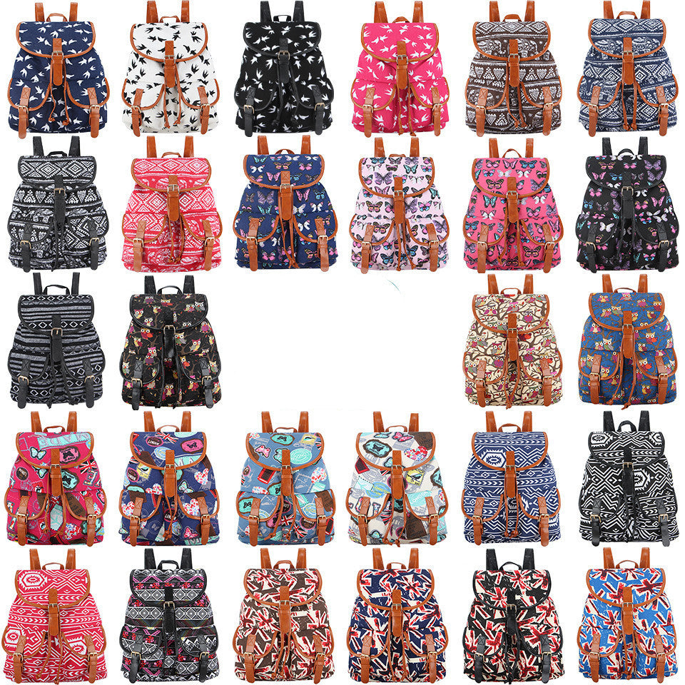 Exclusive Handmade Bohemian Mochila Vintage Backpack Drawstring Printing Canvas Bagpack Sac a Dos Femme Rucksack Female-Dollar Bargains Online Shopping Australia