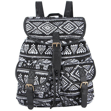 Exclusive Handmade Bohemian Mochila Vintage Backpack Drawstring Printing Canvas Bagpack Sac a Dos Femme Rucksack Female-Dollar Bargains Online Shopping Australia