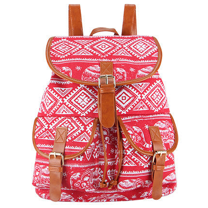 Exclusive Handmade Bohemian Mochila Vintage Backpack Drawstring Printing Canvas Bagpack Sac a Dos Femme Rucksack Female-Dollar Bargains Online Shopping Australia