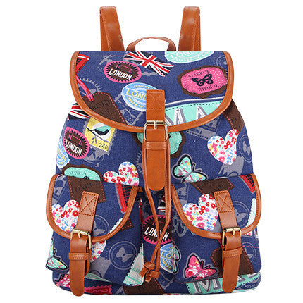 Exclusive Handmade Bohemian Mochila Vintage Backpack Drawstring Printing Canvas Bagpack Sac a Dos Femme Rucksack Female-Dollar Bargains Online Shopping Australia