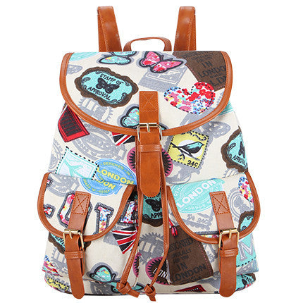 Exclusive Handmade Bohemian Mochila Vintage Backpack Drawstring Printing Canvas Bagpack Sac a Dos Femme Rucksack Female-Dollar Bargains Online Shopping Australia