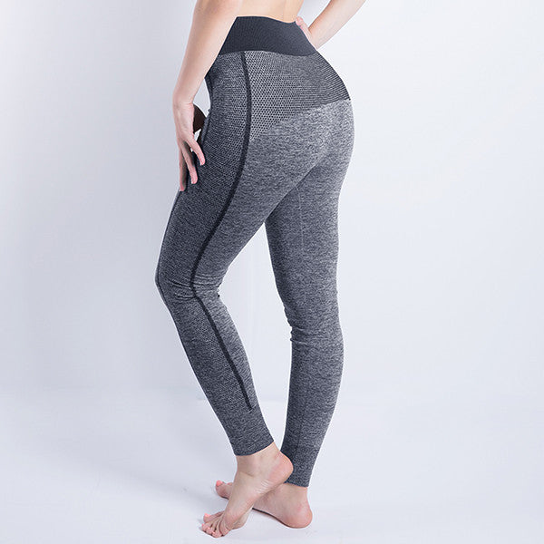 Women Sexy Cropped Leggings High Waist Elastic Wicking Force Exercise Female Elastic Stretchy Leggings Slim Trousers 34 C-Dollar Bargains Online Shopping Australia