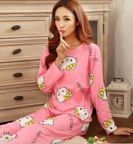 19 Colors Women Pajamas Suits Spring Autumn Cartoon Female Long-sleeve Pajama Pants Milk Silk Pajamas Suits tracksuit-Dollar Bargains Online Shopping Australia
