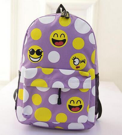 Women Emoji Printing School Bags Children Canvas Backpacks For Teenager Girls Casual Laptop Backpack Mochila Feminina-Dollar Bargains Online Shopping Australia