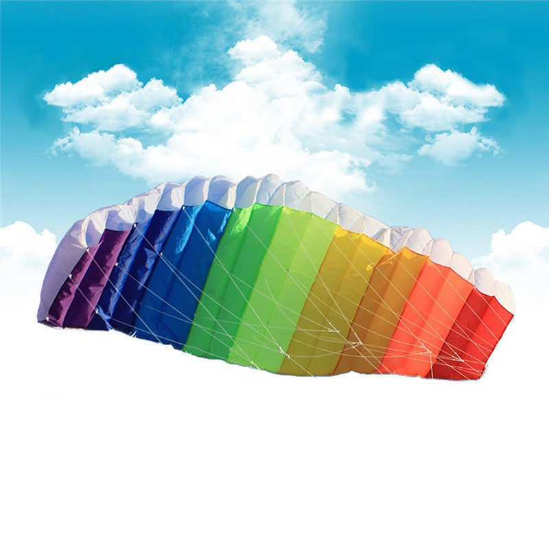 Power Dual Line Stunt Parafoil Parachute Rainbow Sports Beach Kite with 2pcs 30m Nylon Flying Lines For Beginner-Dollar Bargains Online Shopping Australia