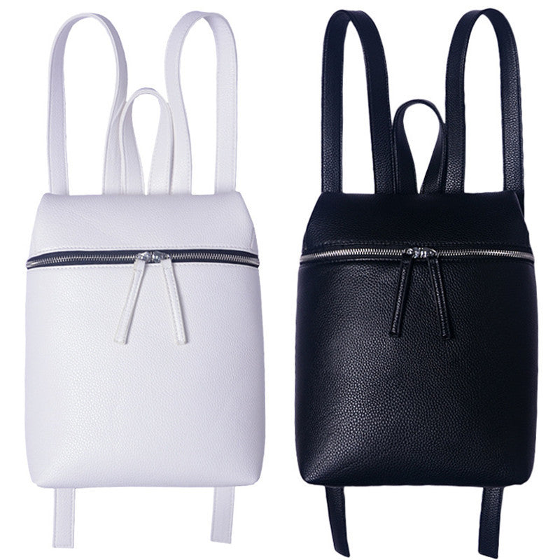 Simple Designer Small Backpack Women White and Black Travel PU Leather Backpacks Ladies Fashion Female Rucksack Back Bags-Dollar Bargains Online Shopping Australia