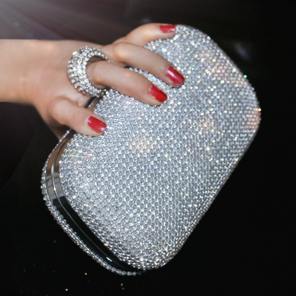 diamond-studded evening bag evening bag with a diamond bag women's rhinestone banquet handbag day clutch female 3 Color-Dollar Bargains Online Shopping Australia