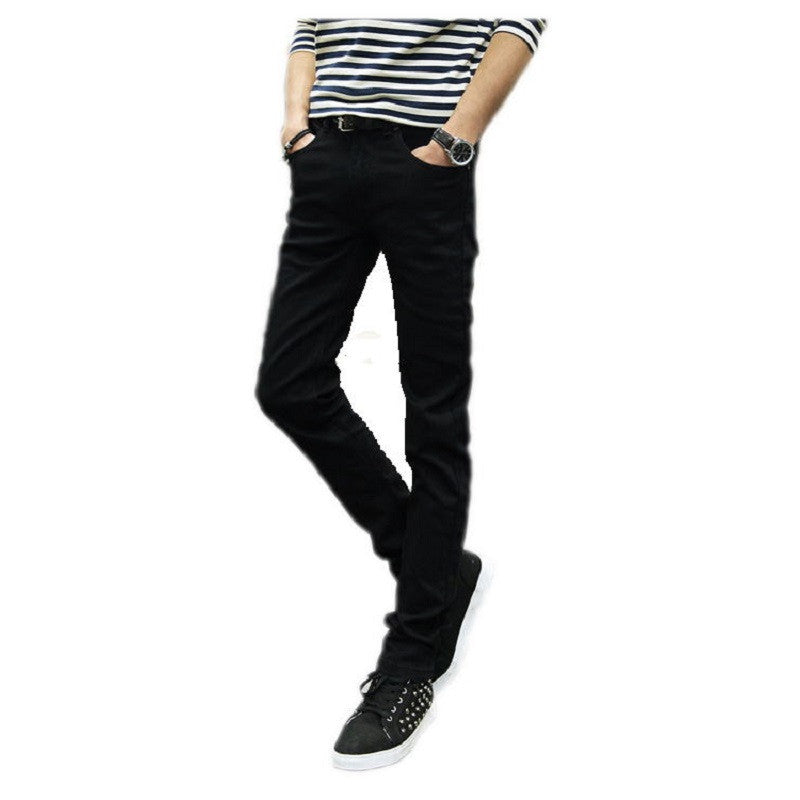 male black skinny jeans shorts men's clothing trend slim small trousers male casual trousers Large size 27-36-Dollar Bargains Online Shopping Australia