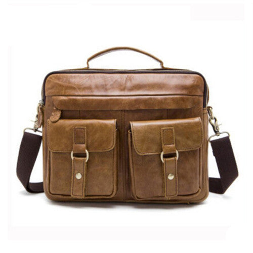 Genuine Leather Men Bag Crazy Horse Leather Men's Handbags Casual Business Laptop Shoulder Bags Briefcase Messenger bag NEW-Dollar Bargains Online Shopping Australia