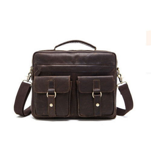 Genuine Leather Men Bag Crazy Horse Leather Men's Handbags Casual Business Laptop Shoulder Bags Briefcase Messenger bag NEW-Dollar Bargains Online Shopping Australia