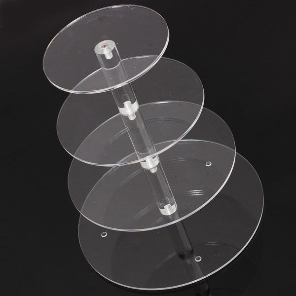 Brand Assemble and Disassemble Round Acrylic 4 Tier Cupcake Cake Stand For Birthday Wedding Party Cake Shop Home-Dollar Bargains Online Shopping Australia