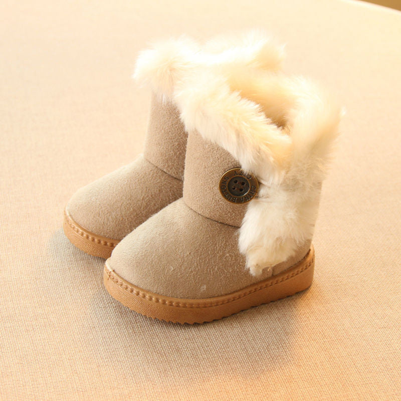 Winter Children Boots Thick Warm Shoes Cotton-Padded Suede Buckle Boys Girls Boots Boys Snow Boots Kids Shoes EU 21-35-Dollar Bargains Online Shopping Australia