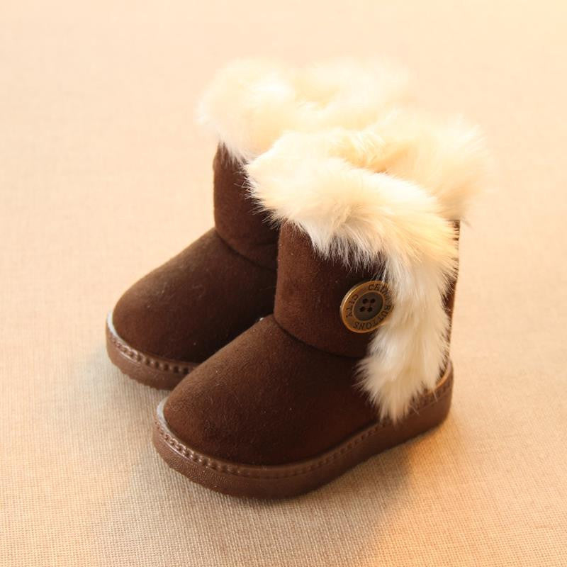 Winter Children Boots Thick Warm Shoes Cotton-Padded Suede Buckle Boys Girls Boots Boys Snow Boots Kids Shoes EU 21-35-Dollar Bargains Online Shopping Australia