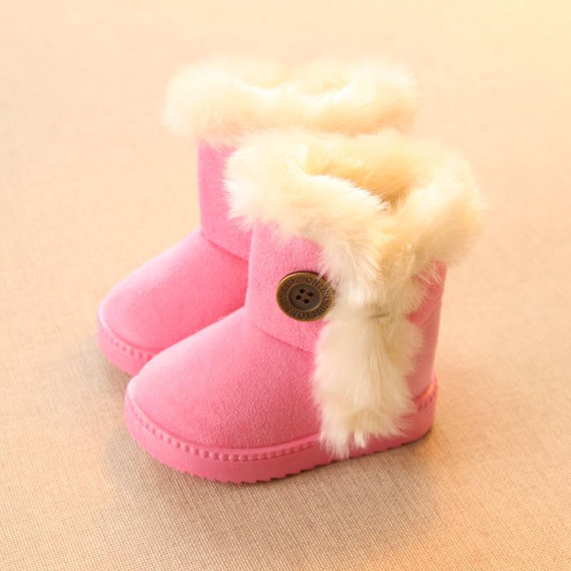 Winter Children Boots Thick Warm Shoes Cotton-Padded Suede Buckle Boys Girls Boots Boys Snow Boots Kids Shoes EU 21-35-Dollar Bargains Online Shopping Australia
