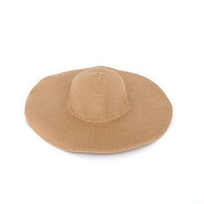 Summer Women's Foldable Wide Large Brim Beach Sun Hat Straw Beach Cap For Ladies Elegant Hats Girls Vacation Tour Hat-Dollar Bargains Online Shopping Australia