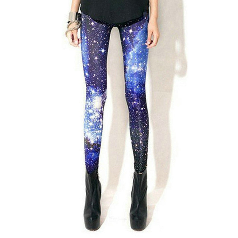 SexeMara Blue Galaxy Print Leggings Gothic Creative Fitness Women Fashion Shape Popular Sexy Popular Pants BL-238-Dollar Bargains Online Shopping Australia