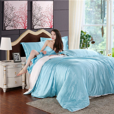 arrive imetated silk bedding set home textile bed linen set clothing of bed bedcloth soft silky bedding full queen king size-Dollar Bargains Online Shopping Australia