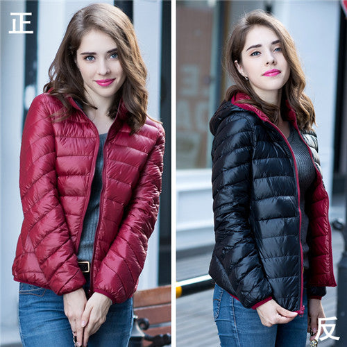 Winter Two Side Women 90% White Duck Down Jacket Women's Hooded Ultra Light Down Jackets Warm Winter Coat Parkas W00743-Dollar Bargains Online Shopping Australia