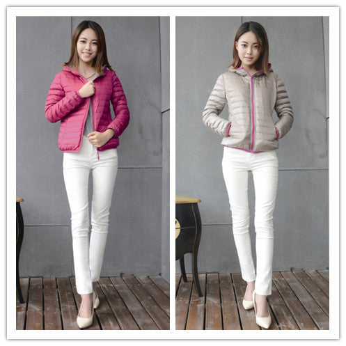 Winter Two Side Women 90% White Duck Down Jacket Women's Hooded Ultra Light Down Jackets Warm Winter Coat Parkas W00743-Dollar Bargains Online Shopping Australia
