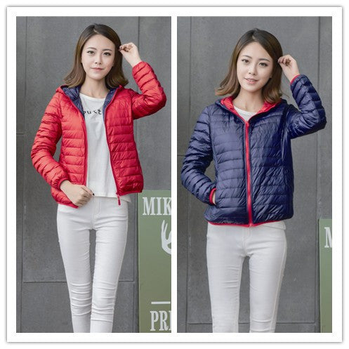 Winter Two Side Women 90% White Duck Down Jacket Women's Hooded Ultra Light Down Jackets Warm Winter Coat Parkas W00743-Dollar Bargains Online Shopping Australia