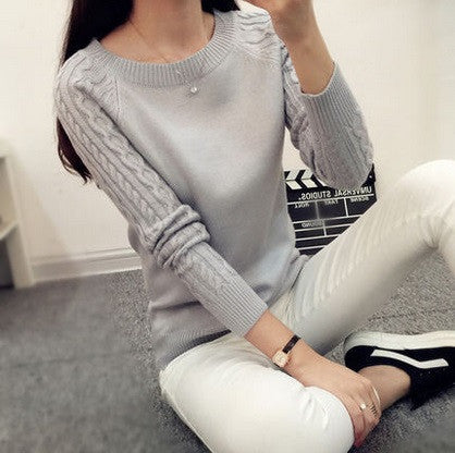 Winter Women Long Sleeve Gray Casual Cashmere Sweaters and Pullovers Female Lover Trendy Solid Pull Femme Best Knitted Sweater-Dollar Bargains Online Shopping Australia