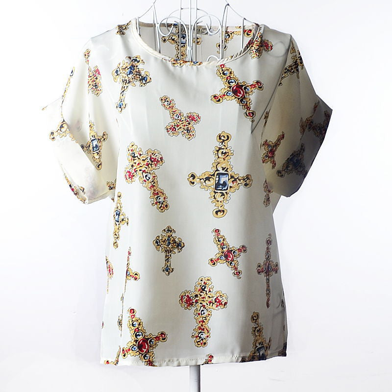 Batwing Sleeve Women Blouses Clothing Casual Chiffon Shirt Blusas Tops Heart Animal Stripe Leopard Print Pattern Plus size-Dollar Bargains Online Shopping Australia