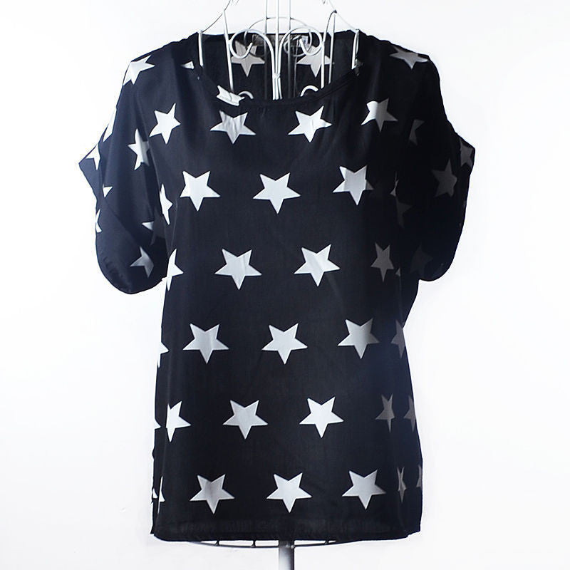 Batwing Sleeve Women Blouses Clothing Casual Chiffon Shirt Blusas Tops Heart Animal Stripe Leopard Print Pattern Plus size-Dollar Bargains Online Shopping Australia
