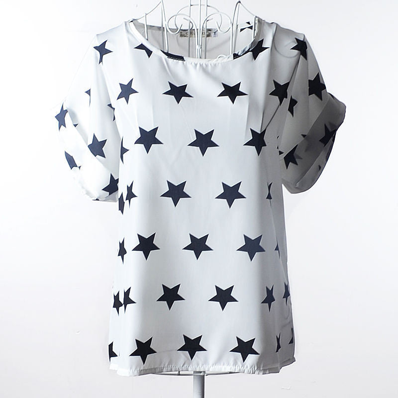 Batwing Sleeve Women Blouses Clothing Casual Chiffon Shirt Blusas Tops Heart Animal Stripe Leopard Print Pattern Plus size-Dollar Bargains Online Shopping Australia