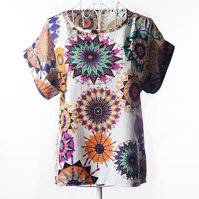 Batwing Sleeve Women Blouses Clothing Casual Chiffon Shirt Blusas Tops Heart Animal Stripe Leopard Print Pattern Plus size-Dollar Bargains Online Shopping Australia