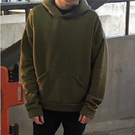 hip hop hoodies with fleece WARM winter mens kanye west hoodie sweatshirt swag solid Olive pullover-Dollar Bargains Online Shopping Australia