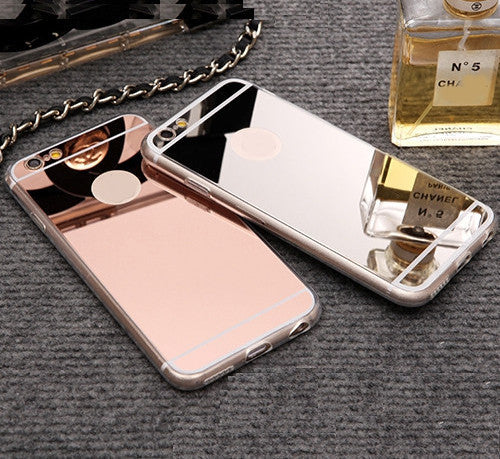 Fashion Rose gold Luxury Mirror Soft Clear TPU Case For iPhone 7 Plus 6 6S 4.7 inch & iPhone6 Plus 5.5" & SE 5s 5 Cover Back-Dollar Bargains Online Shopping Australia