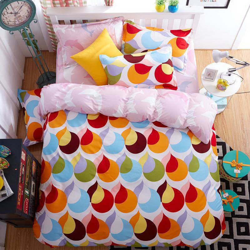 Summer style bedding cotton set twin Full Queen size duvet cover set reactive printed bed linen flat sheet bed sheet no quilt-Dollar Bargains Online Shopping Australia