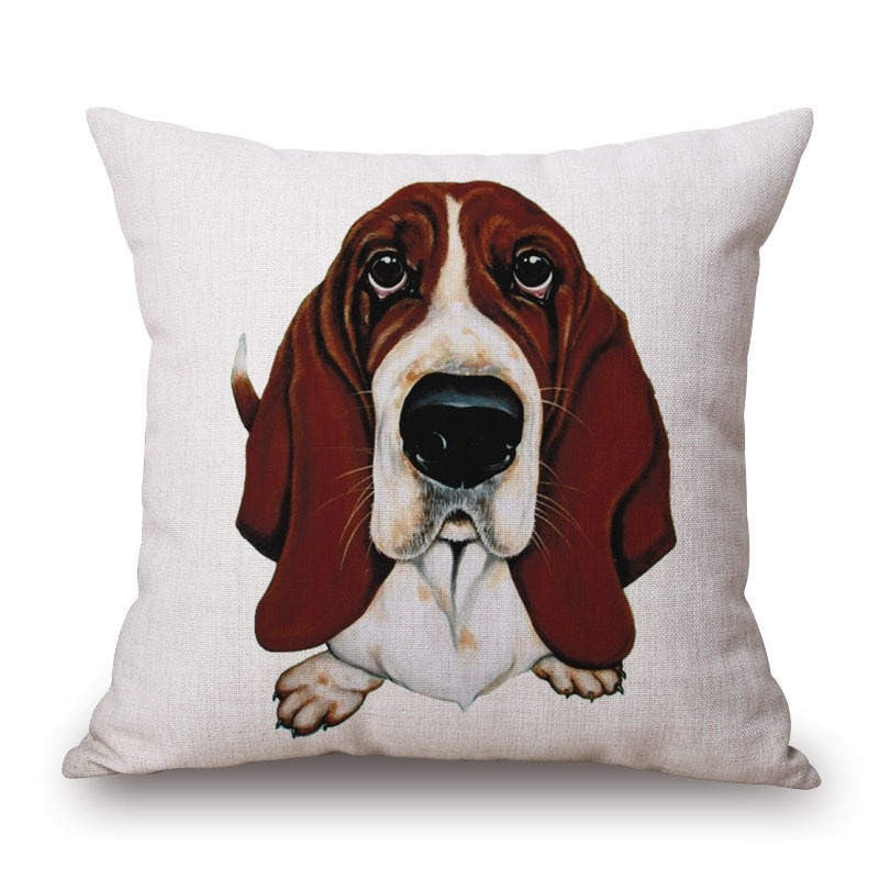 Animal French Bulldog Cushion Cover Pug Dog Pillowcase Woven Cushion Cover Cotton Linen Car Euro Pillow Covers Decorative-Dollar Bargains Online Shopping Australia