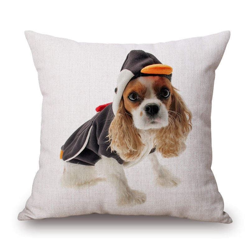 Animal French Bulldog Cushion Cover Pug Dog Pillowcase Woven Cushion Cover Cotton Linen Car Euro Pillow Covers Decorative-Dollar Bargains Online Shopping Australia