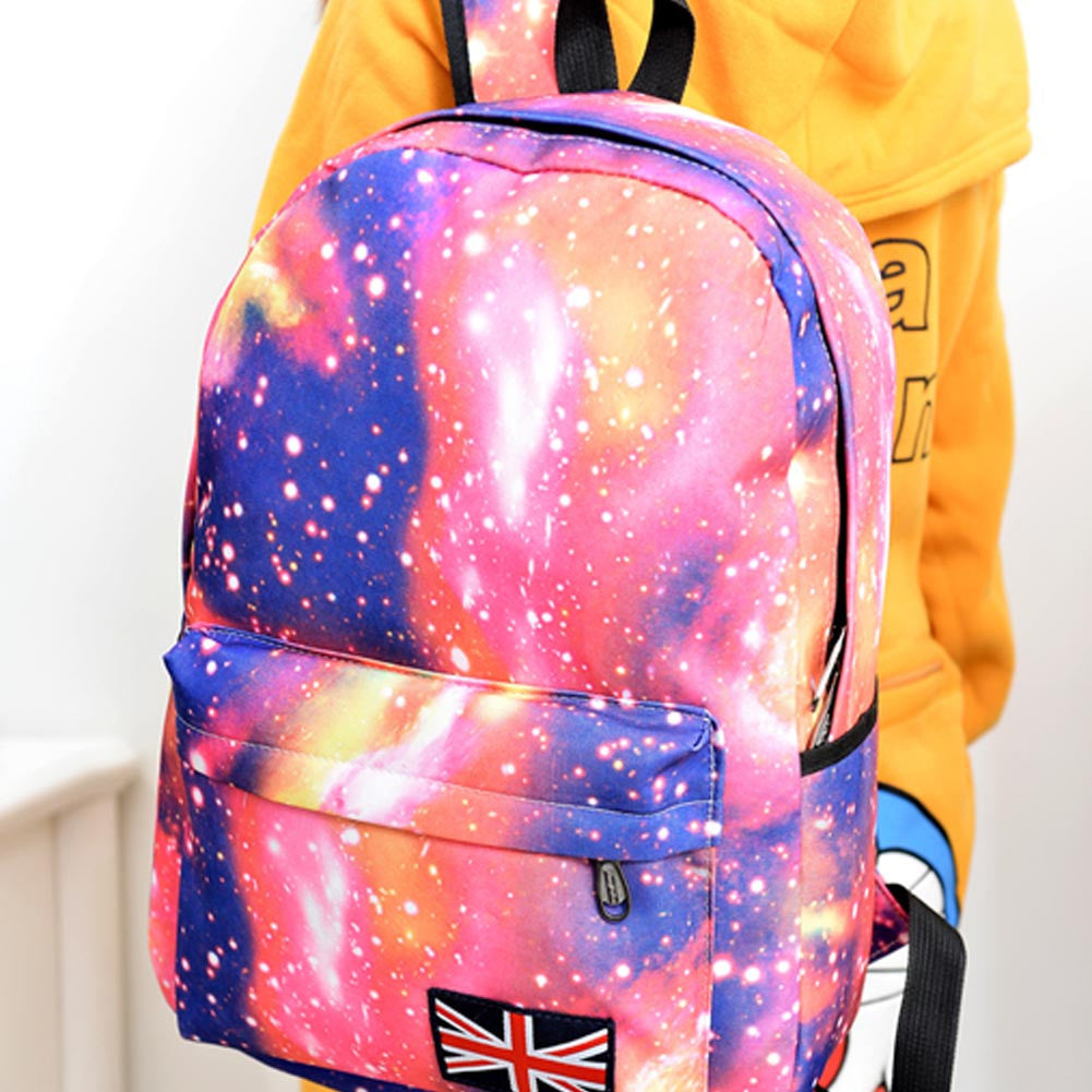 Fashion Unisex Stars Universe Space Printing Backpack School Book Backpacks British-flag Shoulder Bag HB88-Dollar Bargains Online Shopping Australia